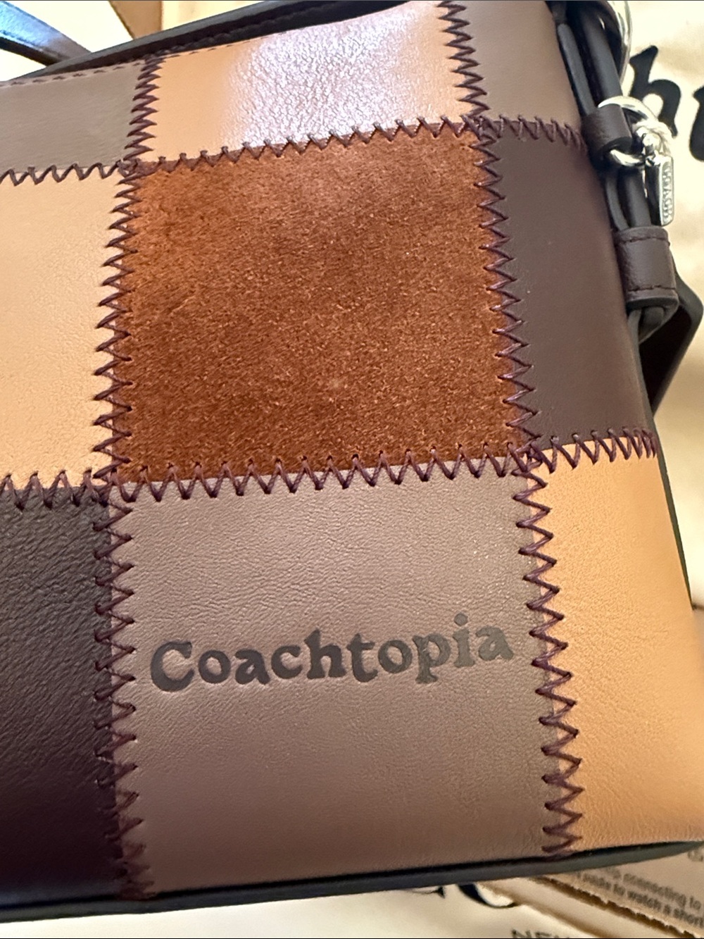 🤎Coach NWT Coachtopia Alter Ego Small Slouchy Shoulder Bag in Patchwork Leather - Picture 6 of 12